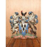 Victorian Salus Et Felicitus plaster heraldic coats of arms signifying Sale,