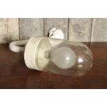 Victorian glass and steel swan neck light