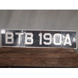 Vintage 1964 number plate BTB 190A