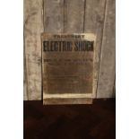 Mid Century enamel 'Treatment for Electric Shock' sign including illustrations H: 33 W:24 cm