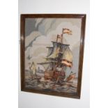 Antique galleon tapestry