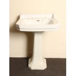 Art Deco porcelain sink and pedestal H: 87 W: 60 cm