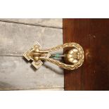 Victorian Gothic brass door knocker 20 x 10 cm