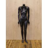 Mid Century fibreglass female mannequin body in black H : 16 W : 43 cm