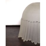 ***WITHDRAWN*** 1920's frosted glass shade depicting a flower H: 12 W: 16 cm