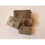 Quantity of original Victorian steel and brass large box rim locks H : 15 L : 25 cm (19 items)