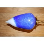 One blue dip dye teardrop glass shades H : 31 cm (average)