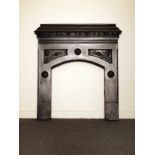 Victorian cast iron combination fireplace with tiered shelving H: 118 W: 107