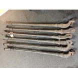 Six Victorian cast iron spindles