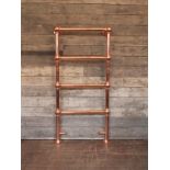 Antique style copper towel rail H: 131 W: 63 cm