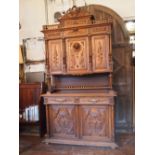 Antique oak French dresser H: 260 W: 140 cm