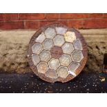 19thC cast iron and glass coal hole cover with manufacturers details (ARMW04)