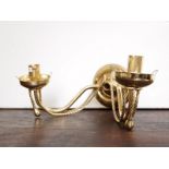 Victorian style polished brass wall light with delicate brass rope detail H: 12 W: 29 cm (2 items)