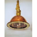 Industrial copper marine cargo hanging lamp H: 35 cm