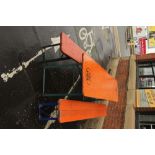Contemporary painted pine German beer table and bench set coming with collapsible steel legs