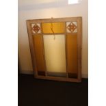 Decorative leaded glass window coming with 3 yellow panes and diamond designs H: 73 W: 76