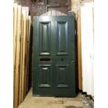 Victorian painted pine large 4 panel fielded exterior door H: 203 W: 105 cm