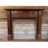 Victorian mahogany fire surround with marquetry urn and floral inlay H: 141 W: 175 cm