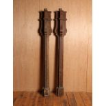 Victorian pitch pine columns with ornate scroll profile H : 202 W: 30 cm