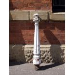 Victorian painted oak newel posts in white H: 110 W: 13 cm (6 items)