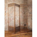 A Victorian folding Bentwood vanity screen / room divider H : 168 L : 150 cm