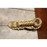 Victorian style brass door knocker with twisted rope design 21 x 8 cm