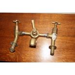 Art Deco brass bath filler with lever handle