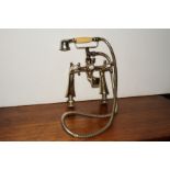 Edwardian style brass bath shower mixer coming with ceramic indicies