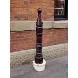 Gothic mahogany newel post H : 144 W : 30 cm