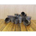 Victorian style zinc riveted buckets in sizes small,