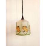 Vintage peach design opaque glass light shades in green H : 15cm