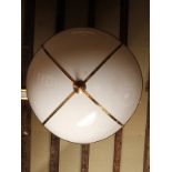 Antique style opaque plastic and brass extra large ceiling pendant and uplight H : 82 cm