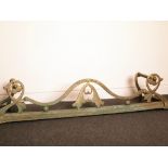 Art Nouveau brass fender with verdigris patina L: 135 cm