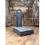 Victorian grey painted wooden sack scales H : 72 W : 42 cm