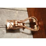 Art Nouveau copper plated door knocker H: 20 cm