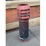 Late 20thC terracotta louvered chimney pot