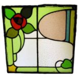 Stained glass panels with rose decoration 50 x 50 cm