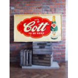 1950's Cott beverages enamel sign H: 81 cm