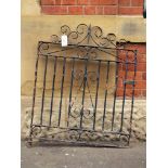 Wrought iron garden gate with scrollwork top H: 104 W: 86 cm