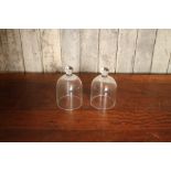 2 antique style glass apothecary bell jars H: 20 cm