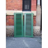 Late 19thC Americal pine painted shutters set (4 sets H: 110 x W: 41,