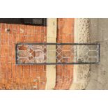 Victorian leaded glass window coming in a metal frame - a/f H: 192 W : 49 cm