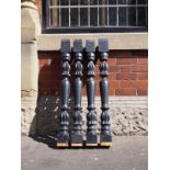 Victorian style painted pine spindles in matt black H: 101-103 W: 9.