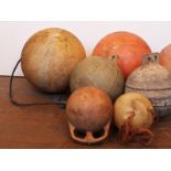 An assortment of vintage biconical marine buoys (7 items)