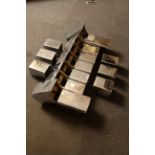 5 sets of Art Deco chrome block bath feet