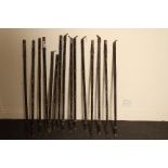 15 Victorian cast iron spindles painted in black H: 94 cm