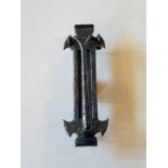 Victorian Gothic polished cast letterbox with clapper.
