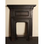 Victorian cast iron combination fireplace with simple central fielded panel H: 122 W: 90