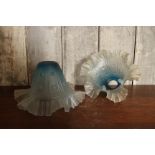 Victorian glass ombre shade in a frosted blue finish