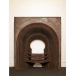 Victorian cast iron arched fireplace insert H: 91 W: 91 cm